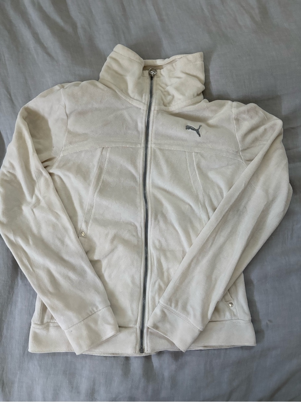 Puma Cream Full-Zip Teddy Jacket